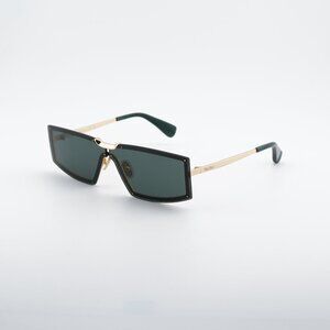 Max Mara MILLER1 MM0118 30N Sunglasses Gold Rectangle Frame, Green Lenses